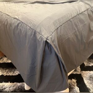 Set of 3 Twin Elegant Gray Bedding Skirts w/corner and middle detailing
